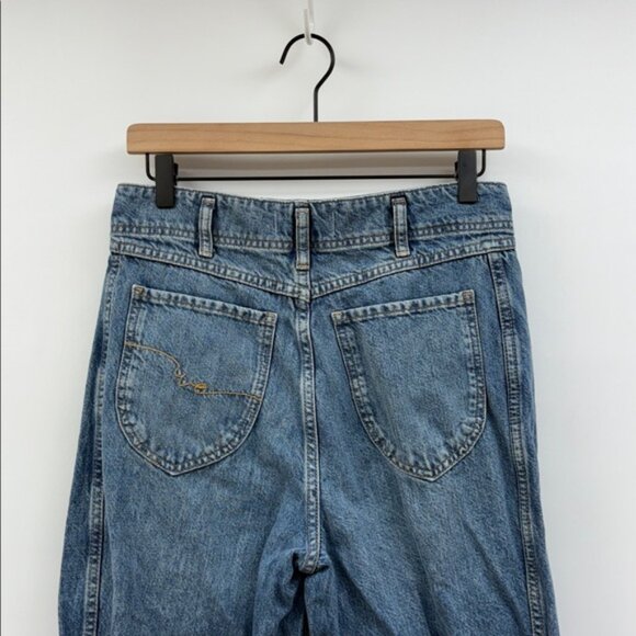 Free People We the Free Aster High Rise Relaxed Straight Jeans Boho Denim 29 - Picture 7 of 10